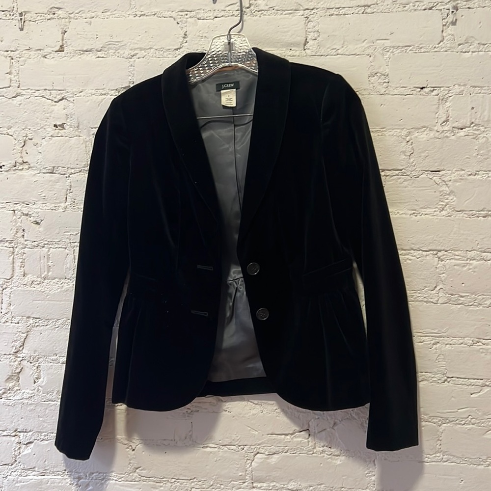 Jcrew black velvet blazer